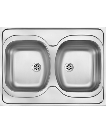 ZM6 stainless 2-bowl sink - drop-in
