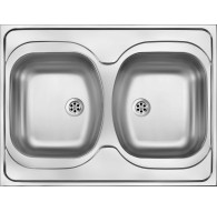 ZM6 stainless 2-bowl sink - drop-in