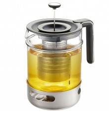 GEFU T-PREP Single teapot 1500 ml Black, Stainless steel, Transparent