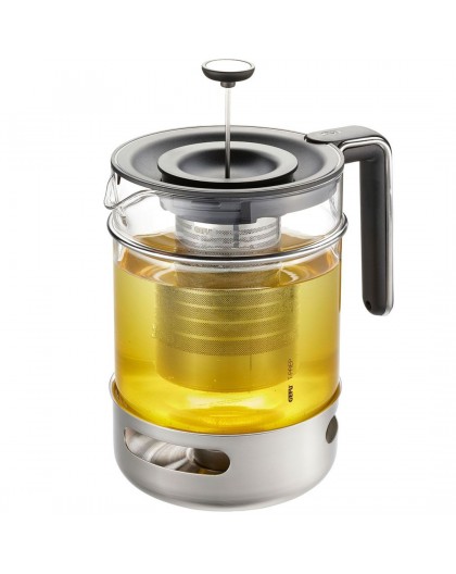 GEFU T-PREP Single teapot 1500 ml Black, Stainless steel, Transparent