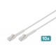 Digitus CAT 6A F-FTP bendable patch cord, copper, 5 m, gray, 10 pieces