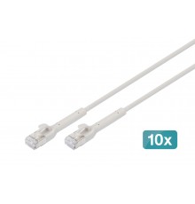 Digitus CAT 6A F-FTP bendable patch cord, copper, 5 m, gray, 10 pieces