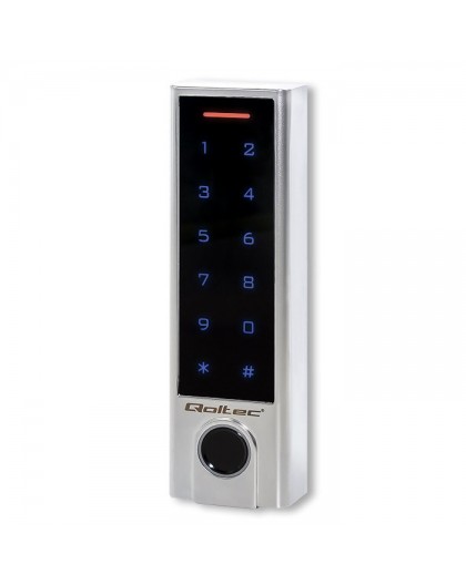 Qoltec 52448 Code lock TITAN with fingerprint reader | RFID | BT 4.0 |Code | Card | key fob | Doorbell| IP68 | EM