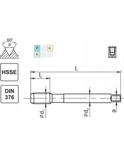 TAP M16 DIN-376C L40 LH (6H) HSSE 800