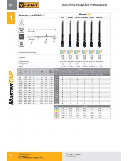 TAP M16 DIN-376C R45 (6H) HSSE-PM HL MASTERTAP