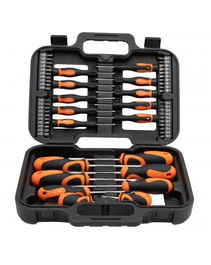 Screwdriver and bit set, 58 pcs.
