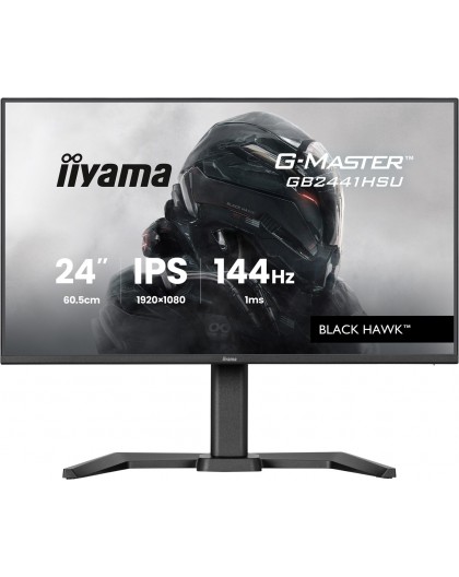 iiyama G-MASTER Get ahead with the 24" GB2441HSU Black Hawk monitor with IPS Panel Technology, 1ms MPRT and height adjustabe sta