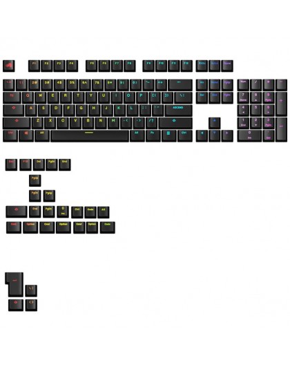 Glorious GPBT Backlit Keycaps, ANSI Layout (US), PBT, Dye-Sub - Black