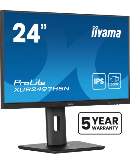 iiyama ProLite 24" IPS technology panel with USB-C dock and RJ45 (LAN)