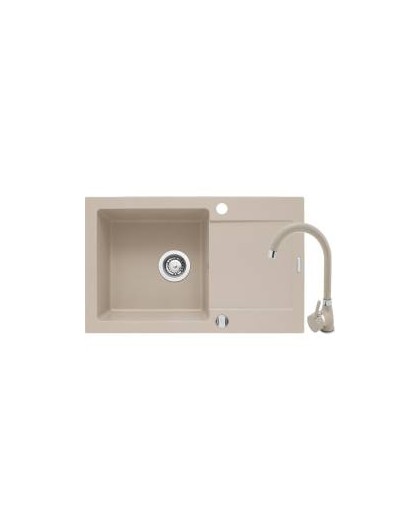Sink SPARTA 78x50 2B beige + SILVIO tap