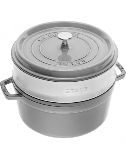 STAUB La Cocotte malmist ümmargune pott koos sisestusega 40508-819-0 - 3,8 ltr. grafiit