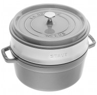 STAUB La Cocotte cast iron round pot with insert 40508-819-0 - 3.8 ltr. graphite