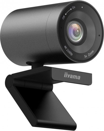 iiyama Stylish and discreet Professional 4K Webcam with Built in microphone, 5x Digital zoom, 120° field of view (FoV) and Auto 