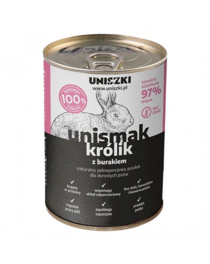 UNISZKI Unismak Rabbit with beetroot - wet food for dogs - 410g