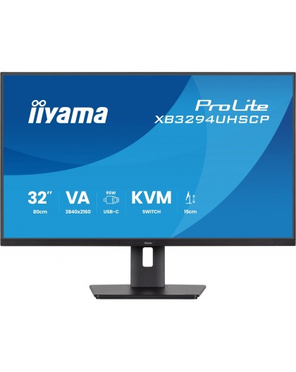 iiyama ProLite 32” 4K VA panel with USB-C connection (95W), KVM Switch and PiP/PbP