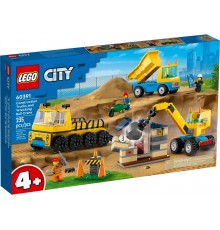 LEGO CITY 60391 CONSTRUCTION TRUCKS AND WRECKING BALL CRANE
