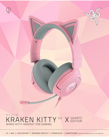 Razer Kraken Kitty V3 X Wired Headset Quartz