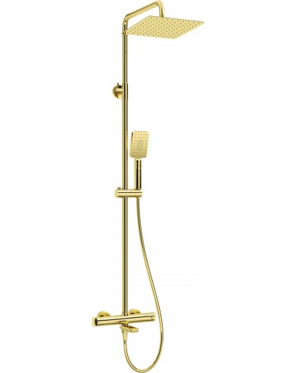 Rain shower with thermostatic bathtub faucet