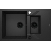 1.5-bowl granite sink with drainer