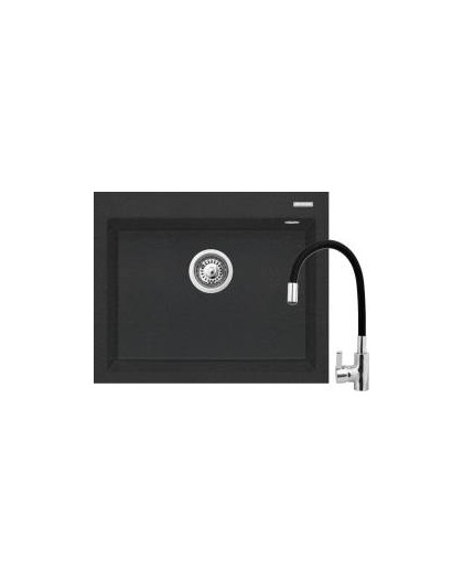 Sink ISTROS 61x50 1B black + tap FLESSI