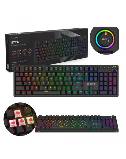 SAVIO STYX Mechanical Keyboard Outemu Red, Hot Swap, RGB