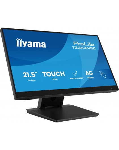 iiyama 21.5” Optical Bonded PCAP 10pt touchscreen monitor featuring IPS panel technology, Anti Glare coating, active stylus supp