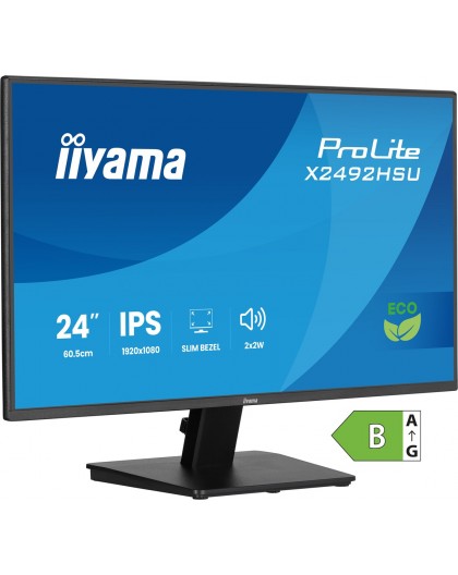 iiyama ProLite 24” IPS Full HD panel with 4-side slim bezel and B energy class