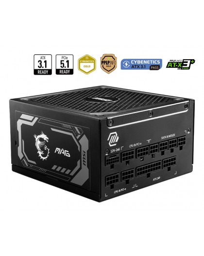 MSI MAG A1250GL PCIE5 power supply unit 1250 W 24-pin ATX ATX Black