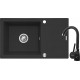 Sink KORFU (78x46) 1B 1D black + faucet