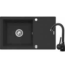 Sink KORFU (78x46) 1B 1D black + faucet