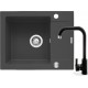 Sink KORFU (78x46) 1B 1D black + faucet