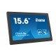 iiyama 15.6” Full HD PCAP 10pt touchscreen monitor with IPS panel technology, integrated media player and a hinged stand on the 