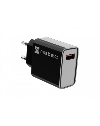 NATEC MAINS CHARGER RIBERA USB-A 18W BLACK