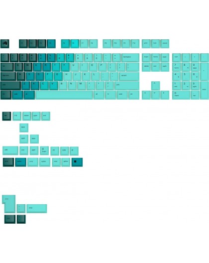 Glorious GPBT Gradient Keycaps, ANSI Layout (US), PBT, Dye-Sub - RainforestGlorious GPBT Gradient Keycaps - Rainforest - US - Re