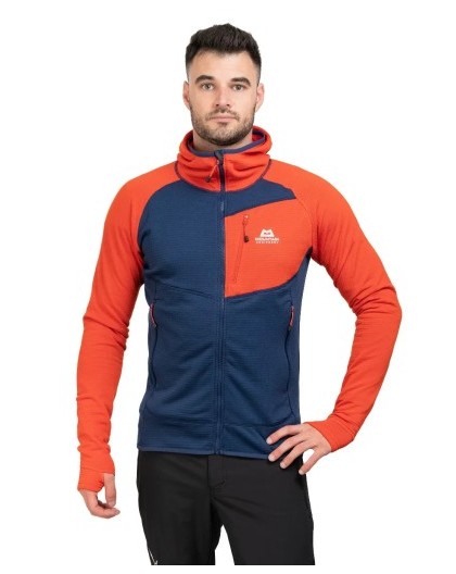 Eclipse hooded-medieval blue-cardinal orange-s MOUNTAIN EQUIPMENT sweatshirt
