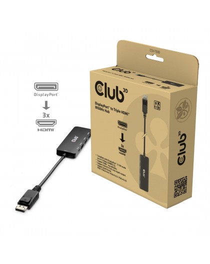 CLUB3D DisplayPort™ to Triple HDMI™ 8K60Hz Hub