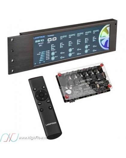 Lamptron CU135 Fan Controller + RGB Controller with Display, ARGB - Black