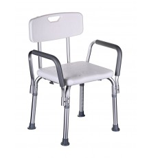 Shower chair with backrest and armrests