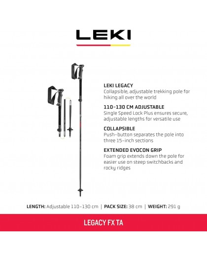 LEKI KIJE TREKKING LEGACY FX TA 110-130