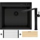 Sink SIROS 57x51.5 1B Black Ed.+ Faucet TRIGONO