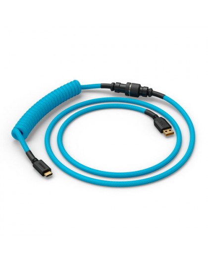 Ducky Premicord Azure Coiled Cable, USB Type-C to Type-A - 1.8m