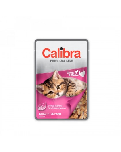 CALIBRA Premium Kitten Turkey & Chicken - wet cat food - 100g