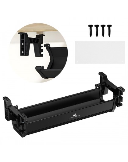 Maclean under-desk cable/extension organizer, max. load 5kg, black, MC-106 B
