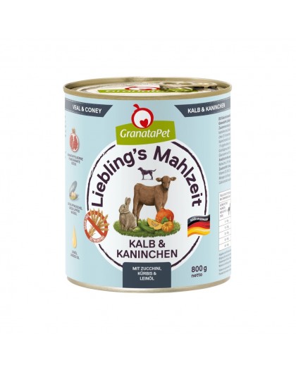 GRANATAPET Liebling's Mahlzeit Veal and coney - wet dog food - 800g