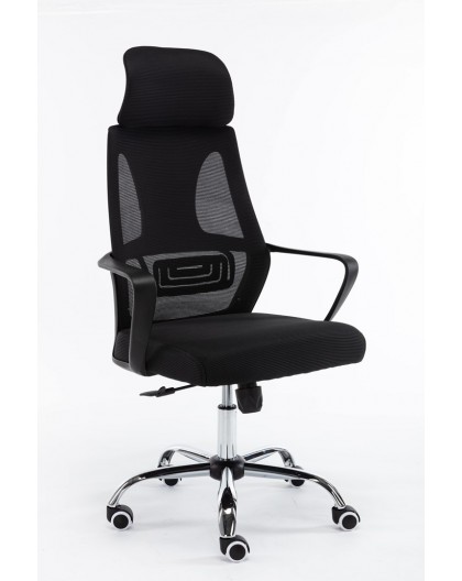Topeshop FOTEL NIGEL CZERŃ office/computer chair Padded seat Mesh backrest
