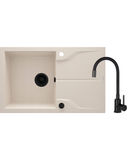 Кухонная мойка из гранита с однобowl краником и сушилкой