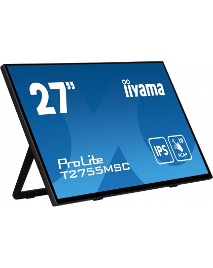 iiyama ProLite 27” optiliselt ühendatud PCAP 10-punktilise puuteekraaniga monitor IPS paneeli tehnoloogia, servast serva klaasdi