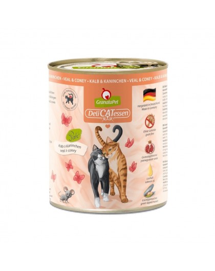 GRANATAPET DeliCATessen veise- ja küüliku liha - ökoloogiline märg kassitoit - 800 g