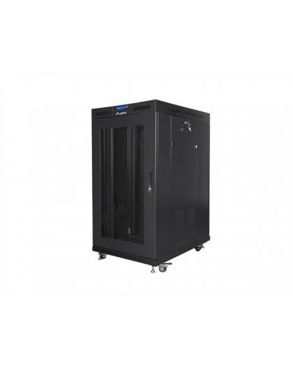 FLOOR-STANDING RACK CABINET 19" 22U 800X1000 BLACK PERFORATED LCD DOOR LANBERG (FLAT PACK) V2