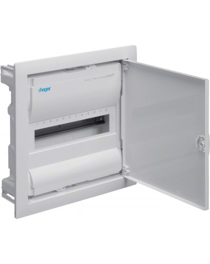 Flush Distr. Box w/ metal doors, 1 row, 12 mod., I